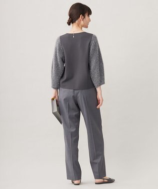 自由区 L 【洗える】フェザーラメ ニット グレー