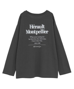 earth music&ecology 【綿100】アソートグラフィックロンＴＥＥ Charcoal Gray