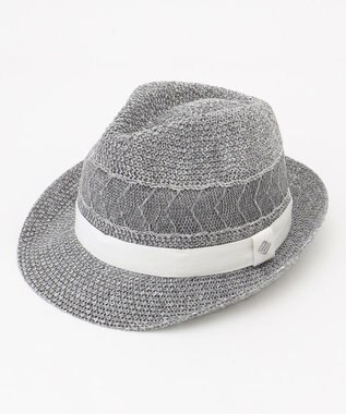 JOSEPH ABBOUD 【ウォッシャブル・バイカラー・紫外線対策】ウォッシャブルヘリンボーン ハット ライトグレー系