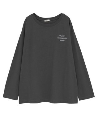 earth music&ecology 【綿100】アソートグラフィックロンＴＥＥ Charcoal Gray