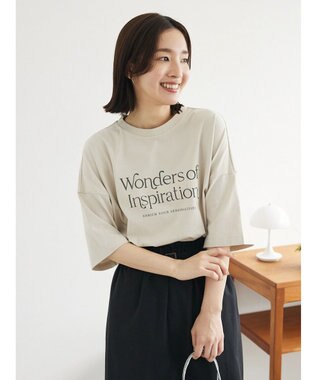 Green Parks シンプルフェミニンロゴチュニック Light Beige