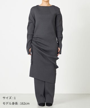 NAVE 【ReNAVE・洗える】スポンディッシュワイドリブワンピース グレー系