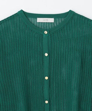 ANY L メッシュパターンニットカーディガン ターコイズ