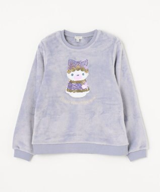 ANY KIDS 両面 フリース スパンコール トレーナー サックスブルー×雪だるま