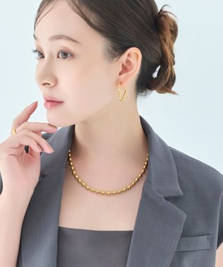 Phoebe 【金属アレルギー対応】グロウハートフープワンタッチピアス　ゴールド/ステンレス ゴールド