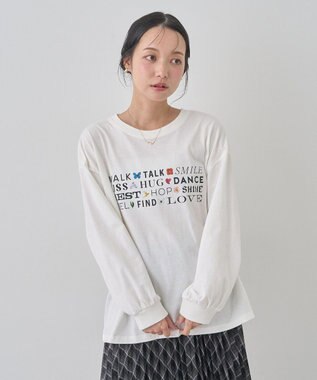 earth music&ecology いいことワードロゴＴシャツ White
