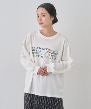 earth music&ecology いいことワードロゴＴシャツ White