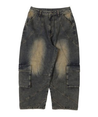 WEGO スウィッチングデニムカーゴパンツ デニム淡加工色
