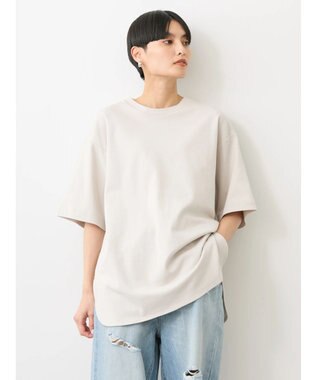 AMERICAN HOLIC 抗菌防臭＋ＵＶカット裾ラウンドカットチュニック Gray Beige