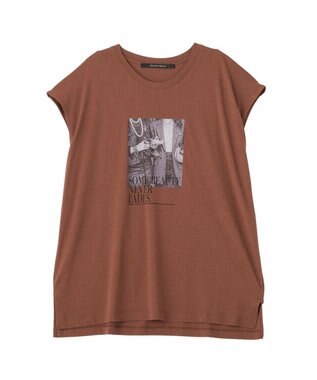 YECCA VECCA フォトプリントノースリーブTee Brown