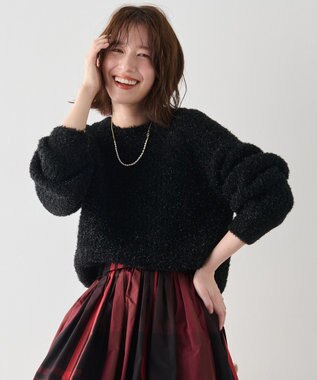 ANY カーリーファンシーニット ブラック