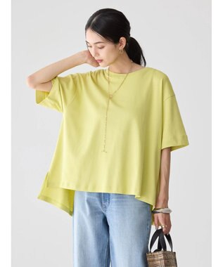 AMERICAN HOLIC 抗菌防臭＋接触冷感クルーネックカットプルオーバー Yellow