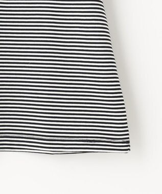 組曲 GIZAコットンタックスリーブ Tシャツ モノトーンストライプ系1