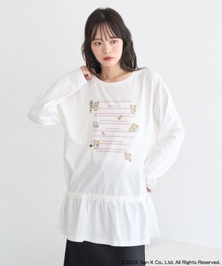 earth music&ecology 【予約】リラックマ×earth ブラウジングロンT オフホワイト