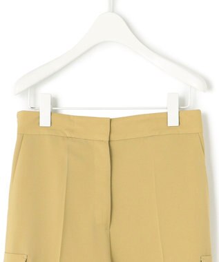 ICB L 【接触冷感・UVケア・吸水速乾・防シワ・洗える】 ドレープツイル カーゴパンツ クリームカーキ系