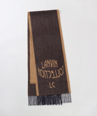 AURORA 【 LANVIN COLLECTION（ランバン コレクション） 】カシミヤ100%ジャカードマフラー(WASH) キャメル