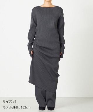 NAVE 【ReNAVE・洗える】スポンディッシュワイドリブワンピース グレー系