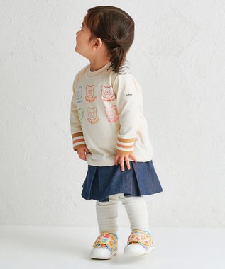 MIKI HOUSE HOT BISCUITS 【80-120cm】パステルビーンズ 長袖Tシャツ アイボリー