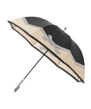 MOONBAT 【耐風】LANVIN en Bleu 長傘 サテンプリントリボン ブラック