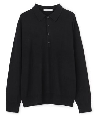 UNFILO MENS 【男女兼用】ソフトサーモ アンチピリングニット ポロ ブラック