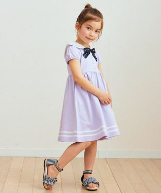 ANY KIDS セーラーカラー ワンピース ラベンダー