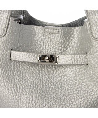 UNBILLION カシュカシュ cachechche / ヒネリ金具ベルトシボミニバッグ シルバー