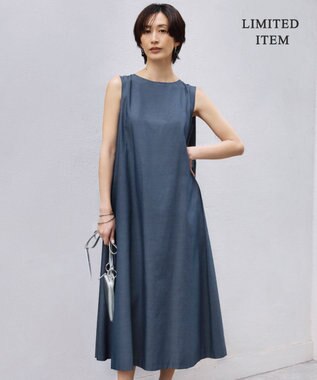 ICB 【WEB限定・洗える】サマーフレア  ノースリーブワンピース インディゴ系