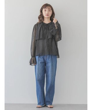 AMERICAN HOLIC ドビーシフォンフリルブラウス Dot