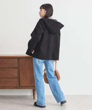 earth music&ecology ２Ｗａｙフードショートコート Black