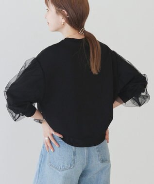 AMERICAN HOLIC 袖チュール重ねプルオーバー Black