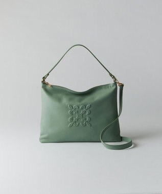 russet エンボスモノグラムショルダーバッグ(CE-1547) Green