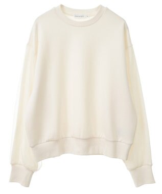 AMERICAN HOLIC 袖チュール重ねプルオーバー Off White