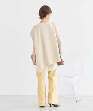 earth music&ecology ピグメントカンガルーポケットプルオーバー Beige