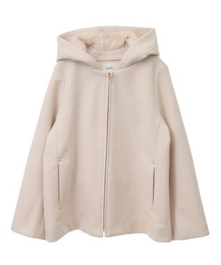 earth music&ecology ２Ｗａｙフードショートコート Ivory