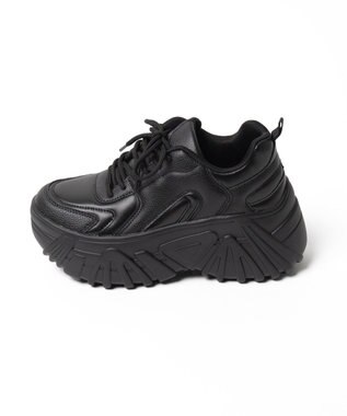 WEGO ボリュームレースアップスニーカー ブラック