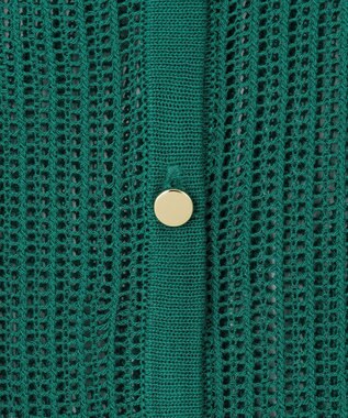 ANY メッシュパターンニットカーディガン ターコイズ