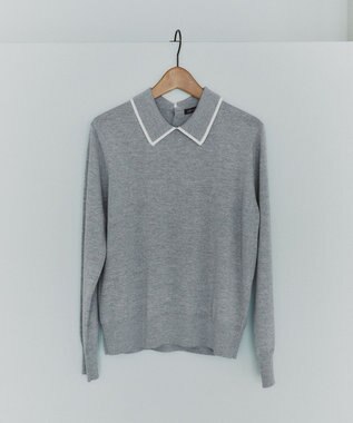 23区 S 【洗える】ウーステッドウール ポロニット ライトグレー系