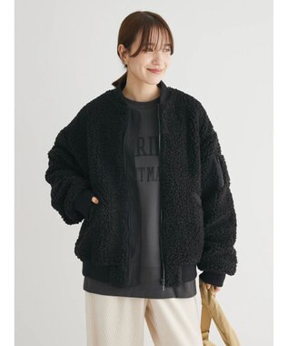 Green Parks ・Ｄｏｕｂｌｅ　Ｆｌａｇｓ　　ボアブルゾン Black