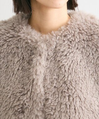 Green Parks ・ＥＬＥＮＣＡＲＥ　ＤＵＥ　シープファーショートベスト Gray Beige