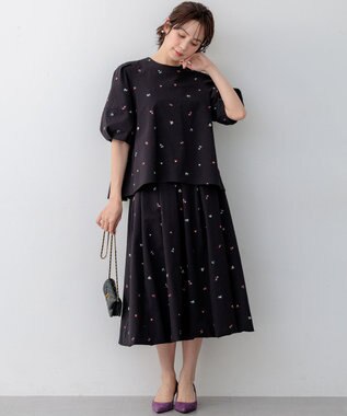 組曲 L 【WEB限定】ミニフラワーエンブロイダリー ブラウス ブラック系7