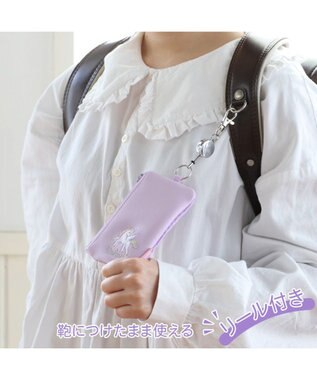 Mother garden マザーガーデン ユニコーン キー＆パスケース ICカード入れ リール付き 紫
