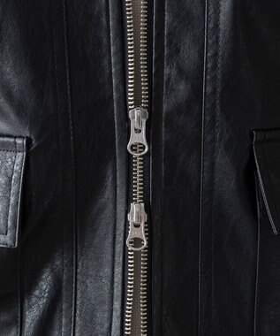 WEGO 2WAYファー襟PUジャケット ブラック