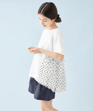 UNFILO 【110-150cm】アソート コンビTシャツ オフ[裾チュール]