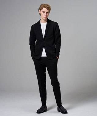 JOSEPH HOMME 【オリジナル素材 /ウエストゴム仕様】ライトタックジャージー  ドロスト付テーパードパンツ / PEGG CONVERTIBLE ブラック系