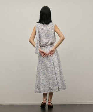 GRACE CONTINENTAL シアーフラワープリントジャガードブラウス グレー