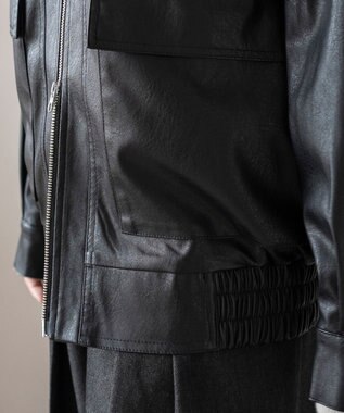 WEGO 2WAYファー襟PUジャケット ブラック