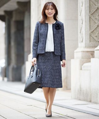 J.PRESS LADIES S ポリエステルツイル タックネック カットソー ホワイト系