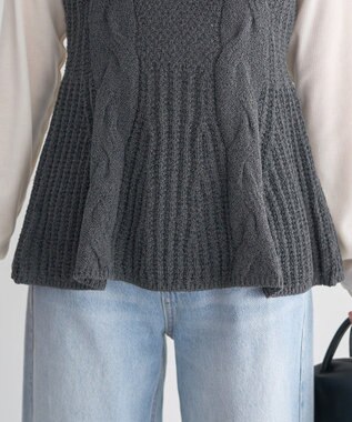 earth music&ecology フレアニットベスト Dark Gray