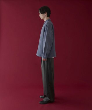 WEGO フェイクスウェードハーフZIPシャツ（LS） サックス