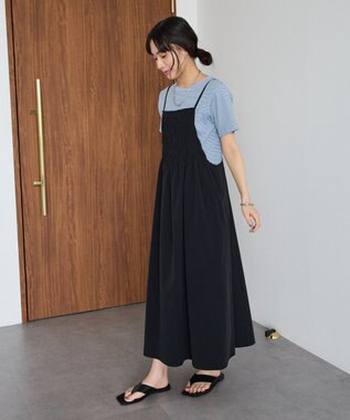 CRAFT STANDARD BOUTIQUE ギャザーデザインキャミワンピース Black